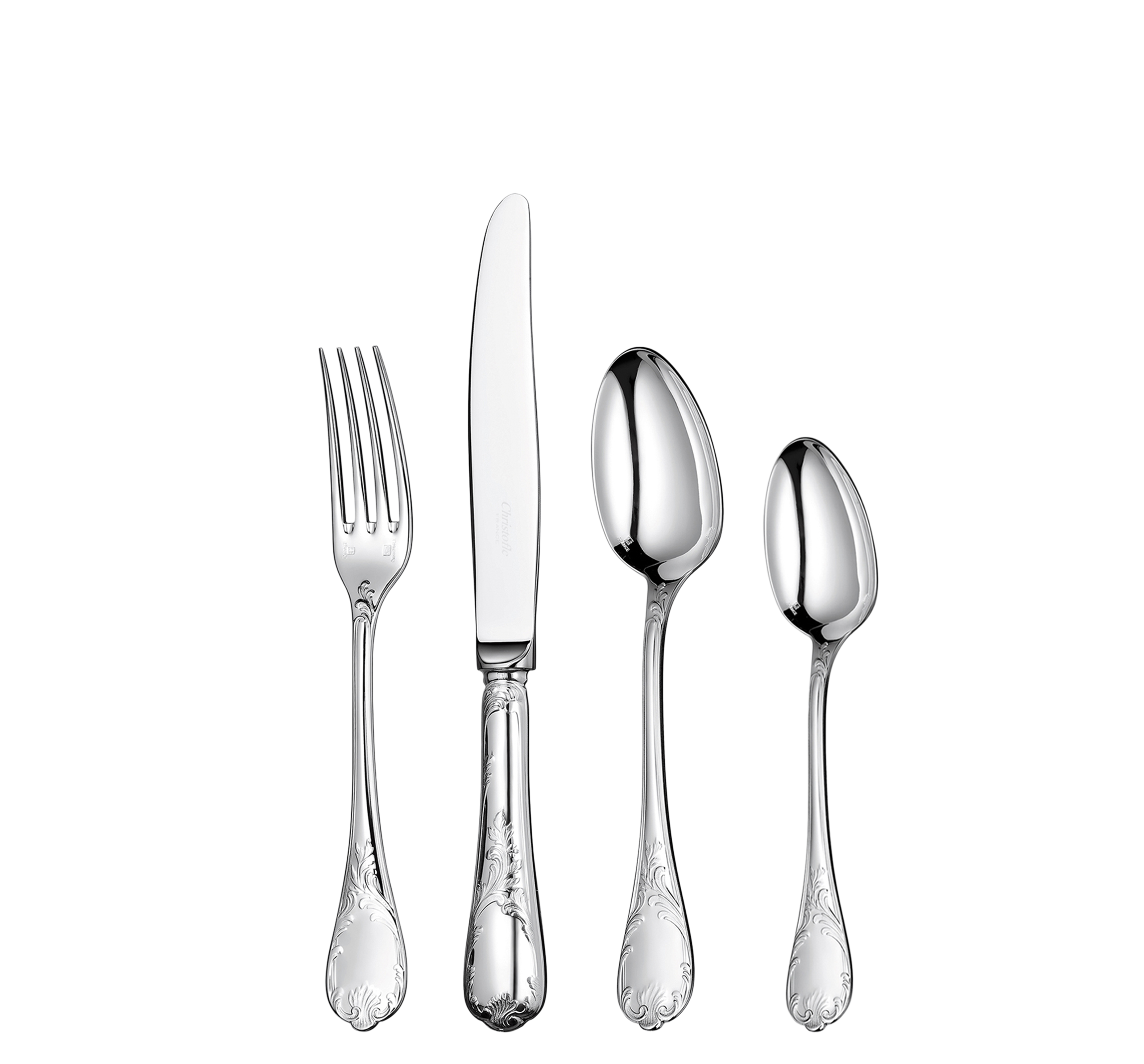 ▼Christofle　カトラリーセット　クリストフル　シルバー　パール Christofle (クリストフル) Perles(パール) スイーツペアセット